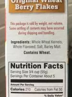 İçindeki şeker miktarı Original wheat berry flakes