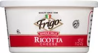Amount of sugar in Ricotta Cheese