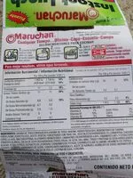 Suhkur ja toitained sees Maruchan