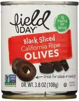 Amount of sugar in Black Sliced California Ripe Olives