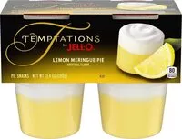 Suhkru kogus sees Temptations lemon meringue pie pudding snack cups