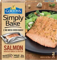 Количество сахара в Gorton's, simply bake salmon, roasted garlic & butter
