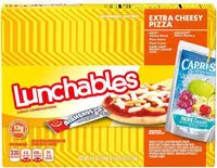 Suhkru kogus sees Extra cheesy pizza lunchables