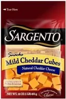 含糖量 Snacks Cheese Cubes, Mild Cheddar
