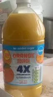 入っている砂糖の量 Sainsbury's Orange Squash 4X