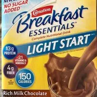 Sokerin määrä sisällä Carnation instant breakfast no sugar added chocolate