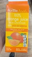 Suhkru kogus sees 100% Orange Juice From Concentrate