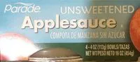 Suhkru kogus sees Parade Unsweetened Applesauce