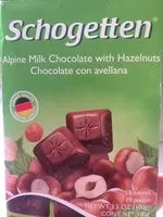 Zuckermenge drin Alpine milk chocolate with hazelnuts bar of bars