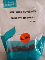 Quantité de sucre dans Avelines entières