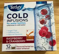 Cantidad de azúcar en Cold Infusions Raspberry and Cranberry