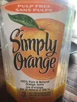 Sucre et nutriments contenus dans Simply orange