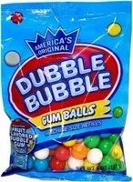 Jumlah gula yang masuk Bubble Gum Balls, Assorted Fruit