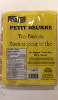 中的糖分和营养成分 Petit beurre