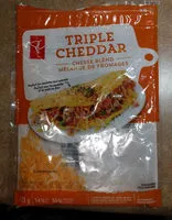 Sokerin määrä sisällä Triple cheddar shredded cheese blend