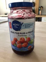 Sokerin määrä sisällä Twice the fruit raspberry spread