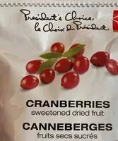 Sokerin määrä sisällä Canneberges séchées