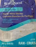 入っている砂糖の量 Crevettes blanches du Pacifique