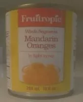 Quantité de sucre dans Whole Mandarin Orange Segments in Light Syrup