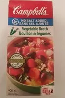Quantité de sucre dans Vegetable Broth No Salt Added