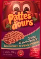 Sucre et nutriments contenus dans Pattes d ours