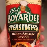 Sokerin määrä sisällä Chef Boyardee Overstuffed Italian Sausage Ravioli, 15 oz, 15 OZ