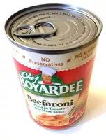 Sokerin määrä sisällä Beefaroni