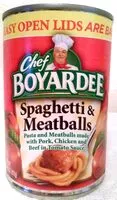 Sokerin määrä sisällä CHEF BOYARDEE Spaghetti And Meatballs can