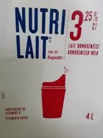 Sucre et nutriments contenus dans Nutri lait