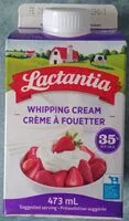 入っている砂糖の量 Crème à fouetter