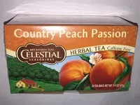 Количество сахара в Celestial seasonings, herbal tea, country peach passion
