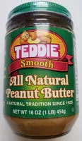 Suhkru kogus sees Teddie, Smooth Old Fashioned All Natural Peanut Butter