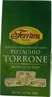 Amount of sugar in Ferrara almond honey nougat with pistachios torrone miniatures