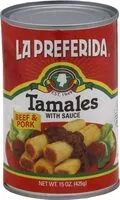 Suhkru kogus sees Tamales beef pork