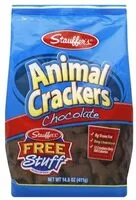 Sokerin määrä sisällä Stauffer's, animal crackers, chocolate