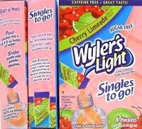 चीनी की मात्रा Wylers light cherry limeade singles to go sugar