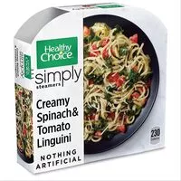Jumlah gula yang masuk Simply steamers creamy spinach tomato linguini frozen meal