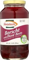 Suhkru kogus sees Borscht with diced beets