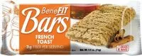 入っている砂糖の量 Readi bake benefit bar french toast