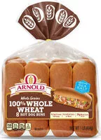 含糖量 Whole Grains 100% Whole Wheat Hot Dog Buns