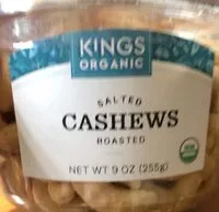 चीनी की मात्रा Organic roasted cashews salted