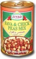 Cantidad de azúcar en Fava and chick peas mix