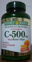 Quantité de sucre dans Delicious chewable vitamin C-500mg with rose hips