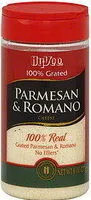 Cantidad de azúcar en Grated Parmesan & Romano Cheese