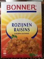 Sokerin määrä sisällä Raisins secs golden sultanas