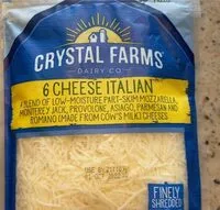 Amount of sugar in 6 cheese italian shredded