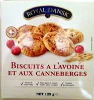 İçindeki şeker miktarı Biscuits à l'avoine et aux canneberges