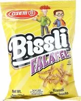 Suhkru kogus sees Bissli falafel flavored crunchy wheat snack perfect