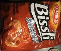 Suhkru kogus sees Bissli smokey flavored crunchy wheat snack perfect