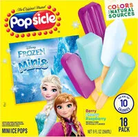 Suhkru kogus sees Berry - cherry - raspberry disney frozen mini ice pops